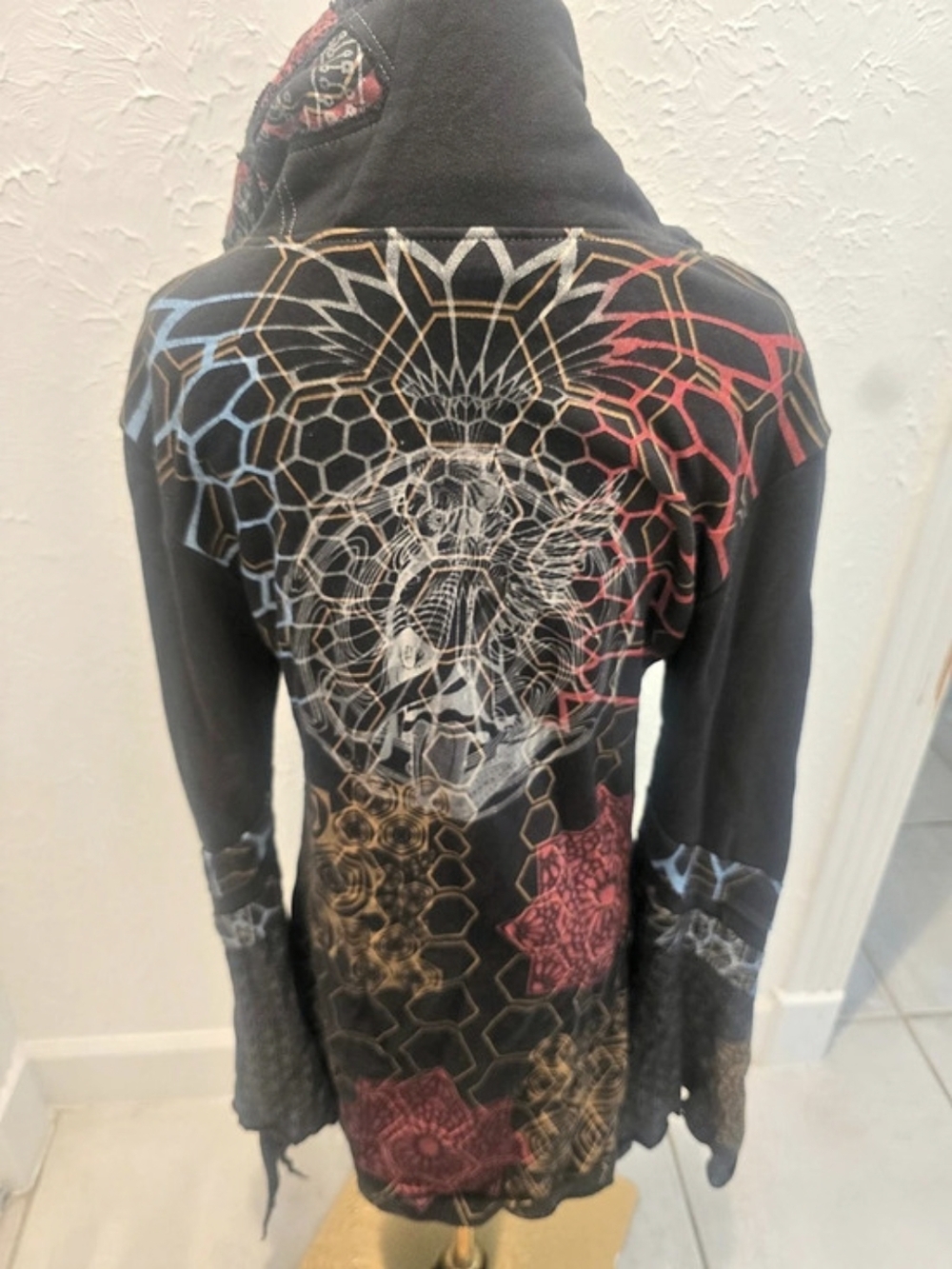 4D Designs Fourth Dimension XL Psytrance Sacred Geometry Hooded Jacket